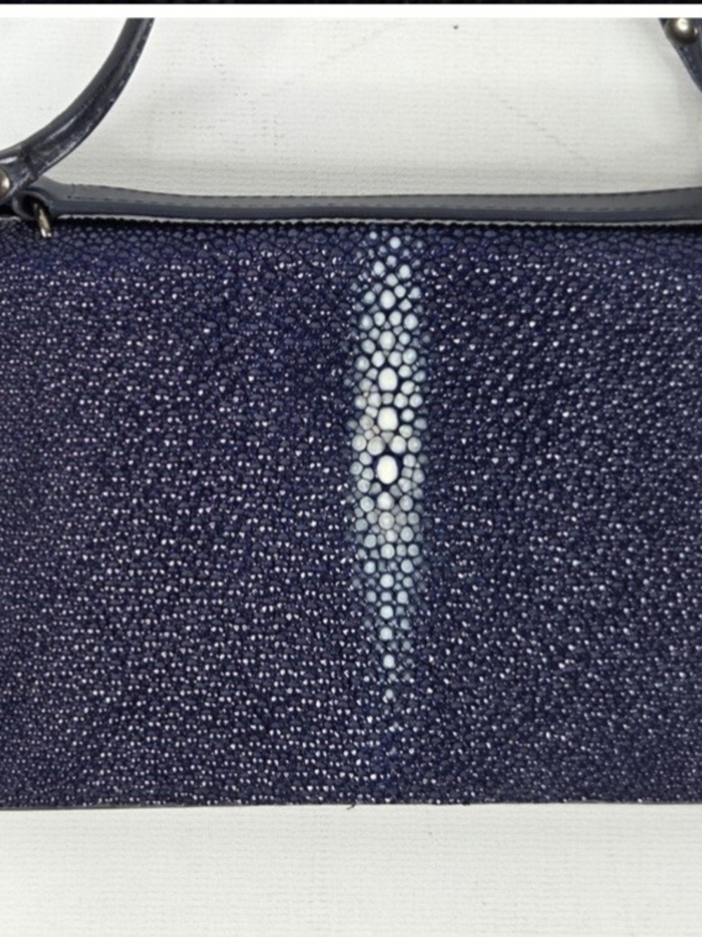 Hester Van Eeghen Navy Stingray Leather Crossbody Bag - Picture 8 of 10